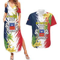 Ra Hachiri 976 Couples Matching Summer Maxi Dress and Hawaiian Shirt Coat Of Arms With Ylang Ylang