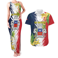 Ra Hachiri 976 Couples Matching Tank Maxi Dress and Hawaiian Shirt Coat Of Arms With Ylang Ylang