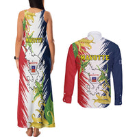Ra Hachiri 976 Couples Matching Tank Maxi Dress and Long Sleeve Button Shirt Coat Of Arms With Ylang Ylang