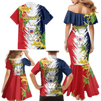 Ra Hachiri 976 Family Matching Mermaid Dress and Hawaiian Shirt Coat Of Arms With Ylang Ylang
