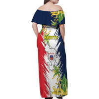 Ra Hachiri 976 Family Matching Off Shoulder Maxi Dress and Hawaiian Shirt Coat Of Arms With Ylang Ylang