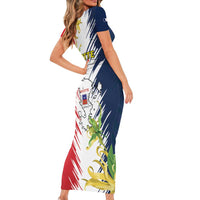 Ra Hachiri 976 Short Sleeve Bodycon Dress Coat Of Arms With Ylang Ylang