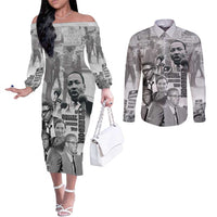 Civil Rights Leaders Couples Matching Off The Shoulder Long Sleeve Dress and Long Sleeve Button Shirt Freedom Is Equal Housing Too