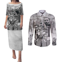 Civil Rights Leaders Couples Matching Puletasi and Long Sleeve Button Shirt Freedom Is Equal Housing Too