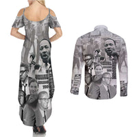 Civil Rights Leaders Couples Matching Summer Maxi Dress and Long Sleeve Button Shirt Freedom Is Equal Housing Too