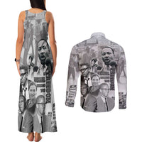 Civil Rights Leaders Couples Matching Tank Maxi Dress and Long Sleeve Button Shirt Freedom Is Equal Housing Too