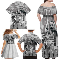 Civil Rights Leaders Family Matching Off Shoulder Maxi Dress and Hawaiian Shirt Freedom Is Equal Housing Too