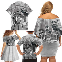 Civil Rights Leaders Family Matching Off Shoulder Short Dress and Hawaiian Shirt Freedom Is Equal Housing Too