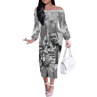 Civil Rights Leaders Off The Shoulder Long Sleeve Dress Freedom Is Equal Housing Too