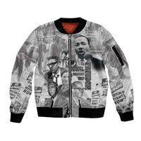 Civil Rights Leaders Sleeve Zip Bomber Jacket Freedom Is Equal Housing Too