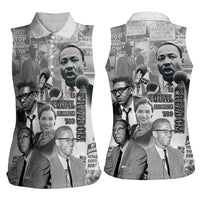 Civil Rights Leaders Women Sleeveless Polo Shirt Freedom Is Equal Housing Too