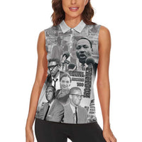 Civil Rights Leaders Women Sleeveless Polo Shirt Freedom Is Equal Housing Too