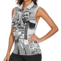 Civil Rights Leaders Women Sleeveless Polo Shirt Freedom Is Equal Housing Too