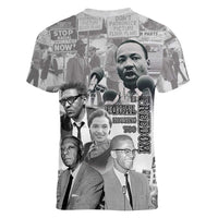 Civil Rights Leaders Women V-Neck T-Shirt Freedom Is Equal Housing Too