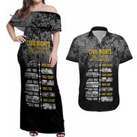 Black History Month Couples Matching Off Shoulder Maxi Dress and Hawaiian Shirt Civil Rights Movement