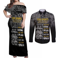 Black History Month Couples Matching Off Shoulder Maxi Dress and Long Sleeve Button Shirt Civil Rights Movement