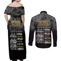 Black History Month Couples Matching Off Shoulder Maxi Dress and Long Sleeve Button Shirt Civil Rights Movement