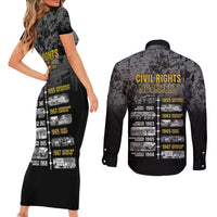 Black History Month Couples Matching Short Sleeve Bodycon Dress and Long Sleeve Button Shirt Civil Rights Movement
