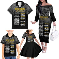 Black History Month Family Matching Off The Shoulder Long Sleeve Dress and Hawaiian Shirt Civil Rights Movement