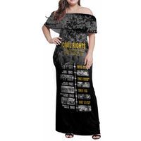 Black History Month Family Matching Off Shoulder Maxi Dress and Hawaiian Shirt Civil Rights Movement