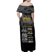 Black History Month Family Matching Off Shoulder Maxi Dress and Hawaiian Shirt Civil Rights Movement