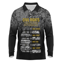 Black History Month Long Sleeve Polo Shirt Civil Rights Movement
