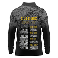 Black History Month Long Sleeve Polo Shirt Civil Rights Movement