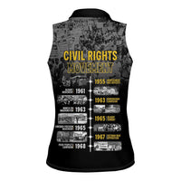 Black History Month Women Sleeveless Polo Shirt Civil Rights Movement