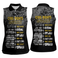 Black History Month Women Sleeveless Polo Shirt Civil Rights Movement
