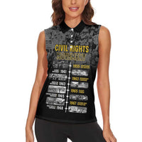 Black History Month Women Sleeveless Polo Shirt Civil Rights Movement
