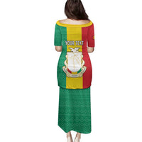 Personalised Guinea Family Matching Puletasi and Hawaiian Shirt Coat Of Arms Flag Style