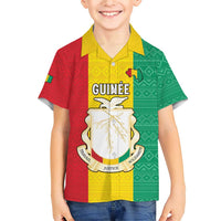 Personalised Guinea Family Matching Short Sleeve Bodycon Dress and Hawaiian Shirt Coat Of Arms Flag Style