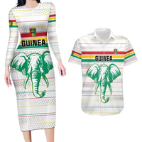 Custom Guinea Football Couples Matching Long Sleeve Bodycon Dress and Hawaiian Shirt Go Champions