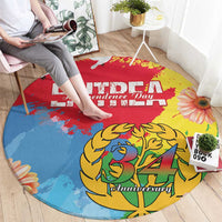 Personalised Eritrea Independence Day Round Carpet Grunge Style