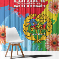 Personalised Eritrea Independence Day Window Curtain Grunge Style
