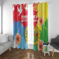 Personalised Eritrea Independence Day Window Curtain Grunge Style