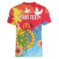 Personalised Eritrea Independence Day Women V-Neck T-Shirt Grunge Style