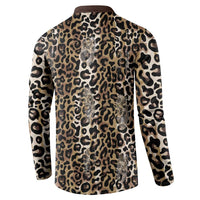 African Leopard Skin Pattern Button Sweatshirt