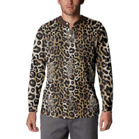African Leopard Skin Pattern Button Sweatshirt