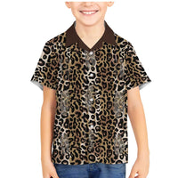 African Leopard Skin Pattern Family Matching Mermaid Dress and Hawaiian Shirt