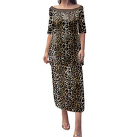African Leopard Skin Pattern Family Matching Puletasi and Hawaiian Shirt