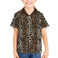 African Leopard Skin Pattern Family Matching Puletasi and Hawaiian Shirt