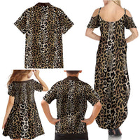 African Leopard Skin Pattern Family Matching Summer Maxi Dress and Hawaiian Shirt