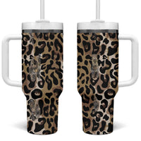 African Leopard Skin Pattern Tumbler With Handle