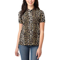 African Leopard Skin Pattern Women Polo Shirt