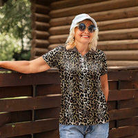 African Leopard Skin Pattern Women Polo Shirt