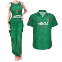 Custom Morocco Football Couples Matching Tank Maxi Dress and Hawaiian Shirt Sir Sir Sir