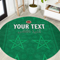 Custom Morocco Football Round Carpet Sir Sir Sir