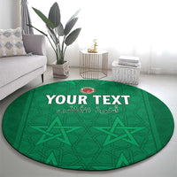 Custom Morocco Football Round Carpet Sir Sir Sir