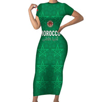 Custom Morocco Football Short Sleeve Bodycon Dress Sir Sir Sir